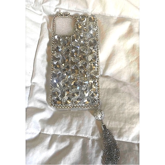 bedazzled iPhone 13 mini phone case | jeweled iPhone case | diamonds - Picture 2 of 4